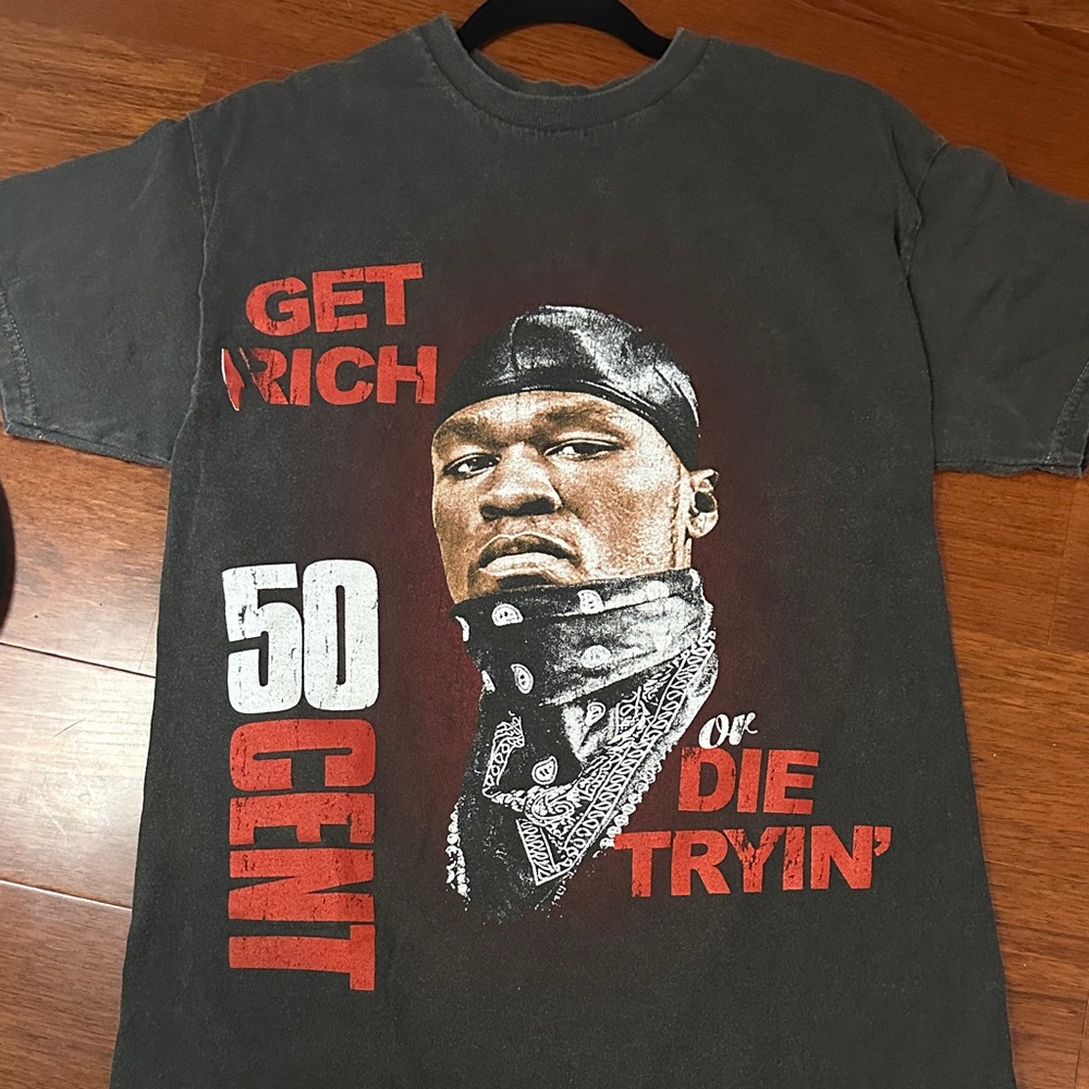 50 Cent Graphic Black T-Shirt, Size Small